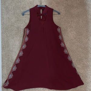 Cut maroon dress